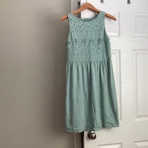 8P eyelet sage green Loft dress
